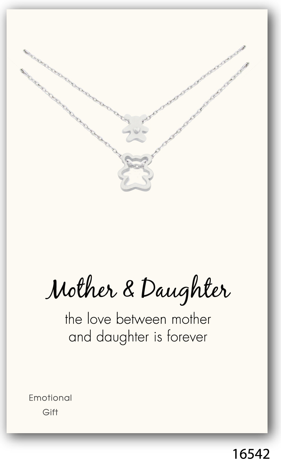 The mother and daughter bears silver pendent
